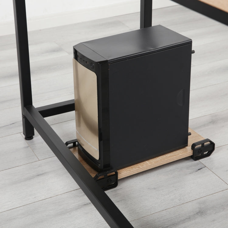 [US Warehouse] Home Office School L-Shape Corner Table Computer Desk (Brown)