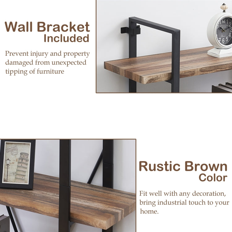 [US Warehouse] Home Office Double Wide 4-Tier Bookcase Bookshelf Storage Organizer
