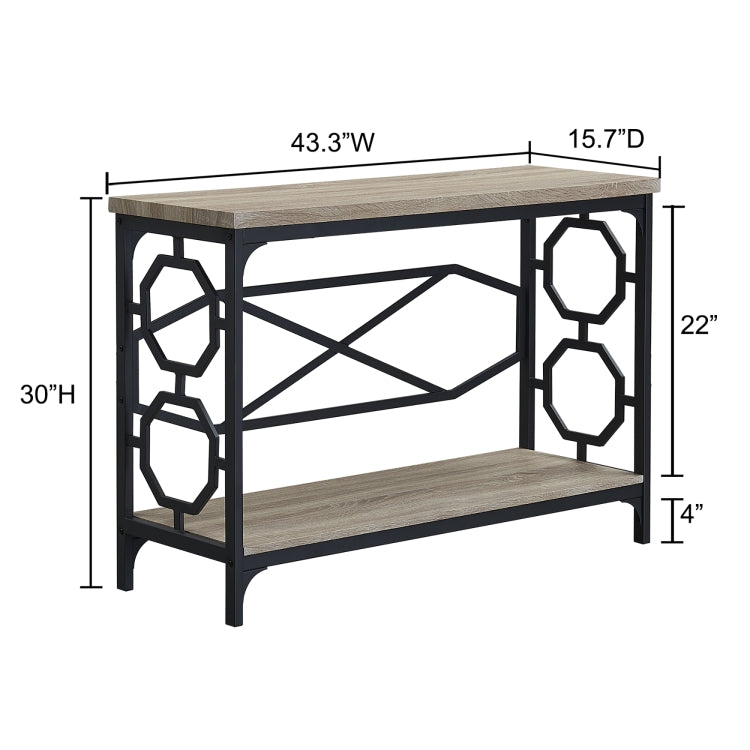 [US Warehouse] Industrial Style Hallway Console Sofa Table with Storage Shelf (Beige)