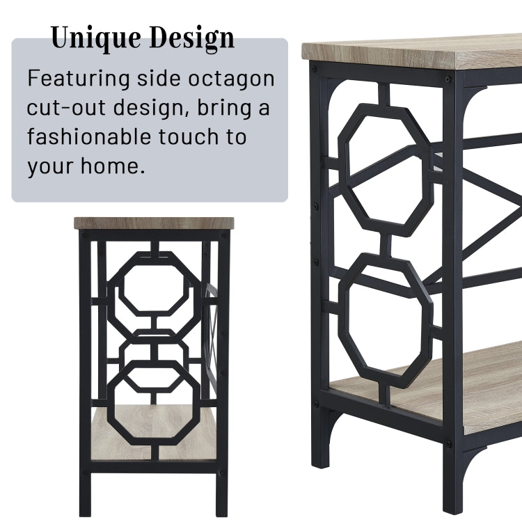 [US Warehouse] Industrial Style Hallway Console Sofa Table with Storage Shelf (Beige)