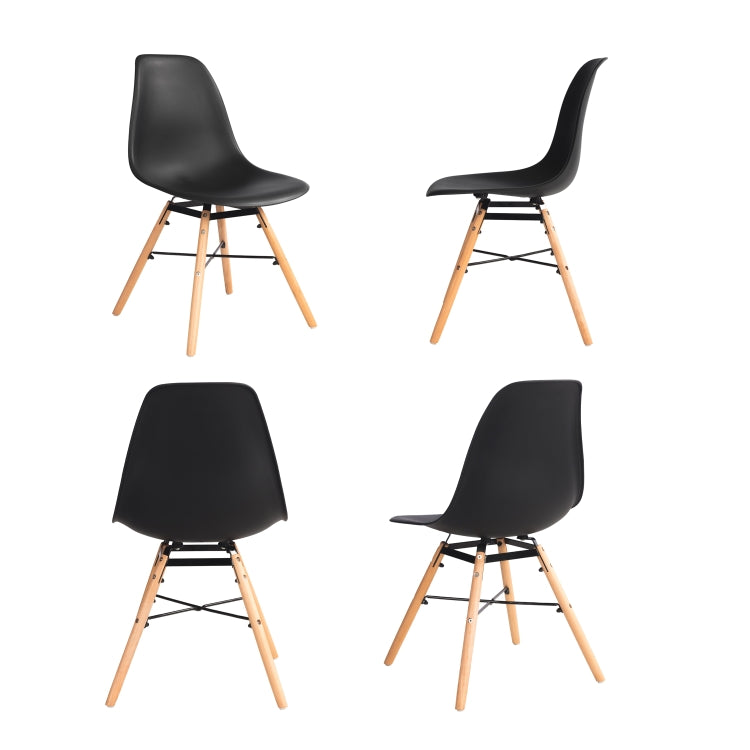 [EU Warehouse] 4 PCS Simple Retro Plastic Lounge Chairs(Black)