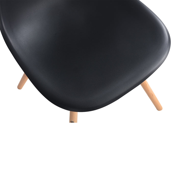 [EU Warehouse] 4 PCS Simple Retro Plastic Lounge Chairs(Black)