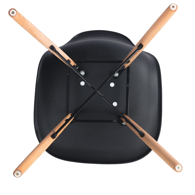 [EU Warehouse] 4 PCS Simple Retro Plastic Lounge Chairs(Black)