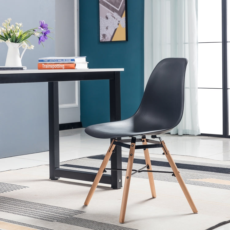 [EU Warehouse] 4 PCS Simple Retro Plastic Lounge Chairs(Black)