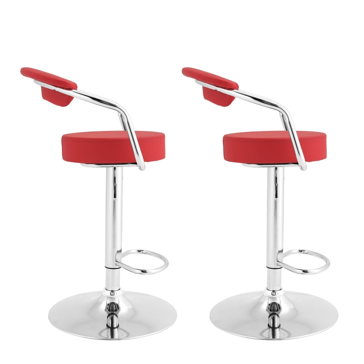 [EU Warehouse] 2 PCS 360 Degrees Rotating Adjustable Round Bar Chairs with Armrests(Red)