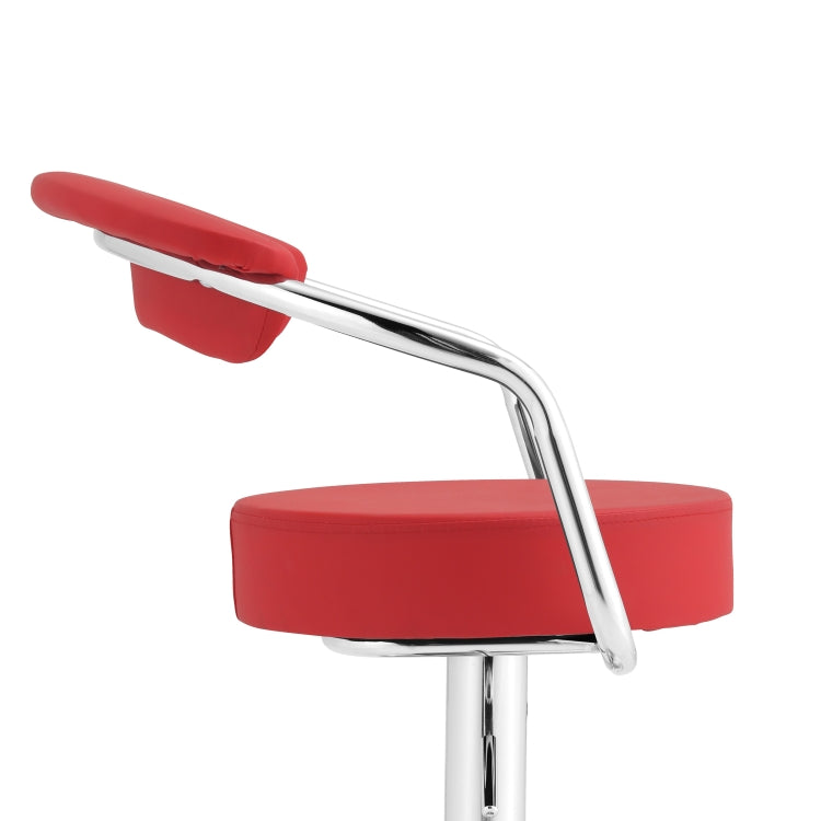 [EU Warehouse] 2 PCS 360 Degrees Rotating Adjustable Round Bar Chairs with Armrests(Red)