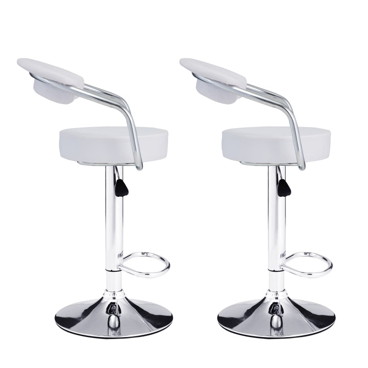 [EU Warehouse] 2 PCS 360 Degrees Rotating Adjustable Round Bar Chairs with Armrests(White)