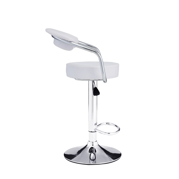 [EU Warehouse] 2 PCS 360 Degrees Rotating Adjustable Round Bar Chairs with Armrests(White)