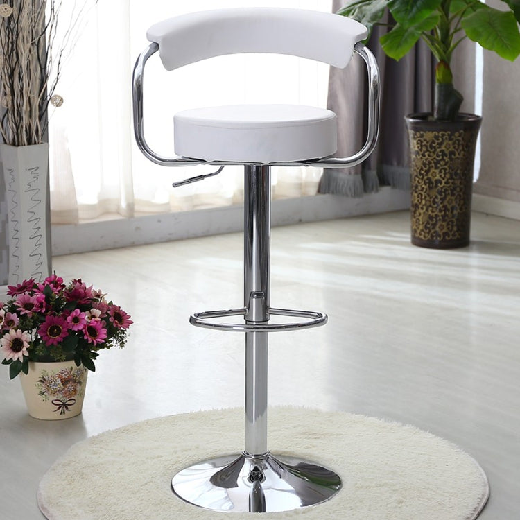 [EU Warehouse] 2 PCS 360 Degrees Rotating Adjustable Round Bar Chairs with Armrests(White)