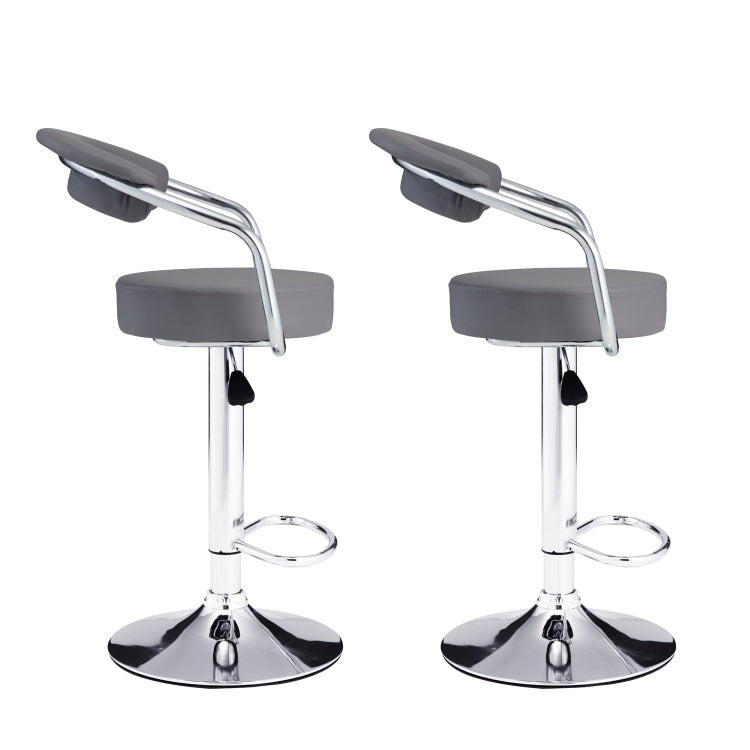 [EU Warehouse] 2 PCS 360 Degrees Rotating Adjustable Round Bar Chairs with Armrests(Gray)