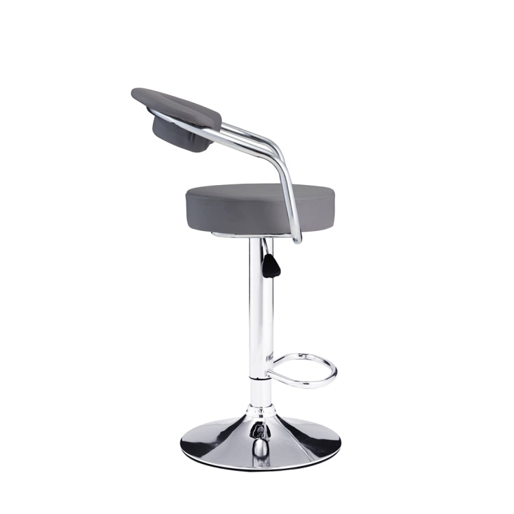 [EU Warehouse] 2 PCS 360 Degrees Rotating Adjustable Round Bar Chairs with Armrests(Gray)