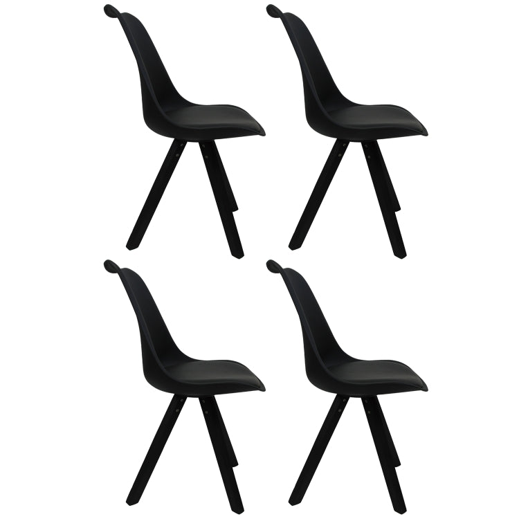 [EU Warehouse] 4 PCS Dining Room Square Leg Tulip Chairs(Black)
