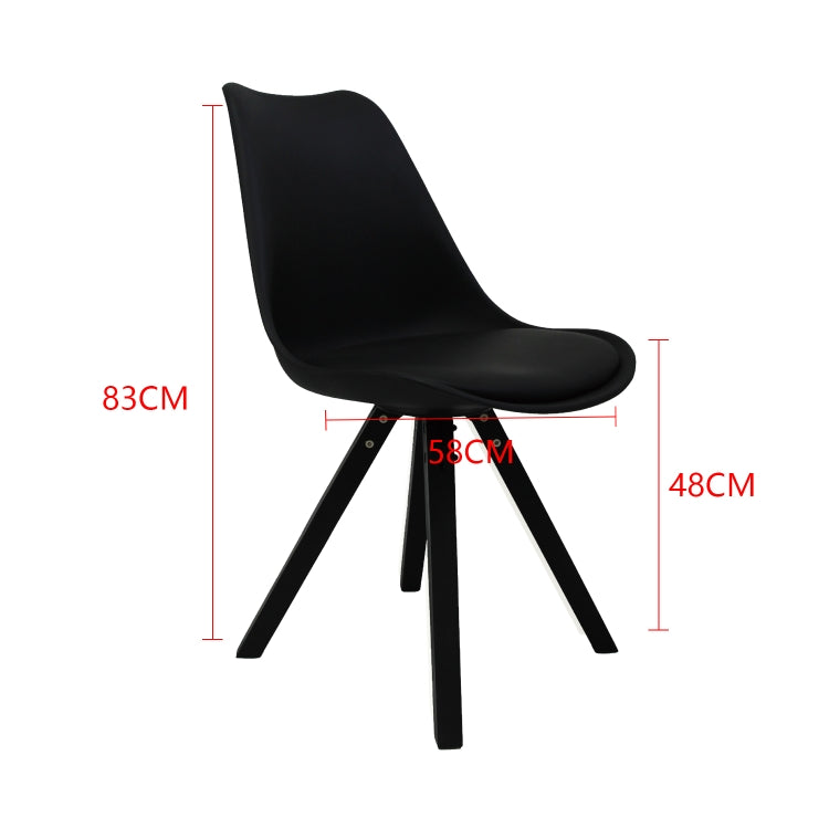 [EU Warehouse] 4 PCS Dining Room Square Leg Tulip Chairs(Black)