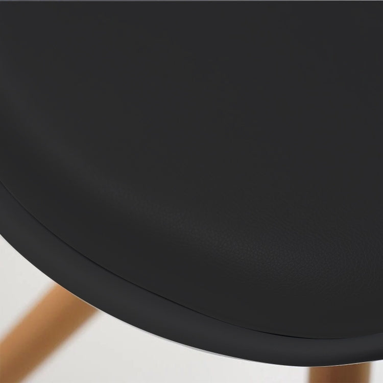 [EU Warehouse] 4 PCS Retro Dining Room Tulip Chairs with Wooden Legs and Seat Cushions(Black)
