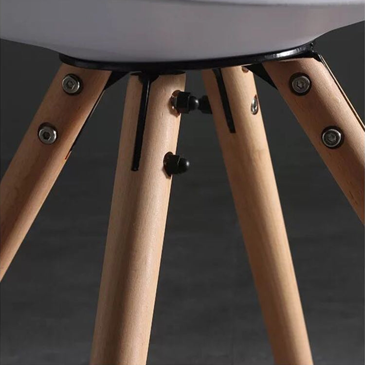 [EU Warehouse] 4 PCS Retro Dining Room Tulip Chairs with Wooden Legs and Seat Cushions(White)