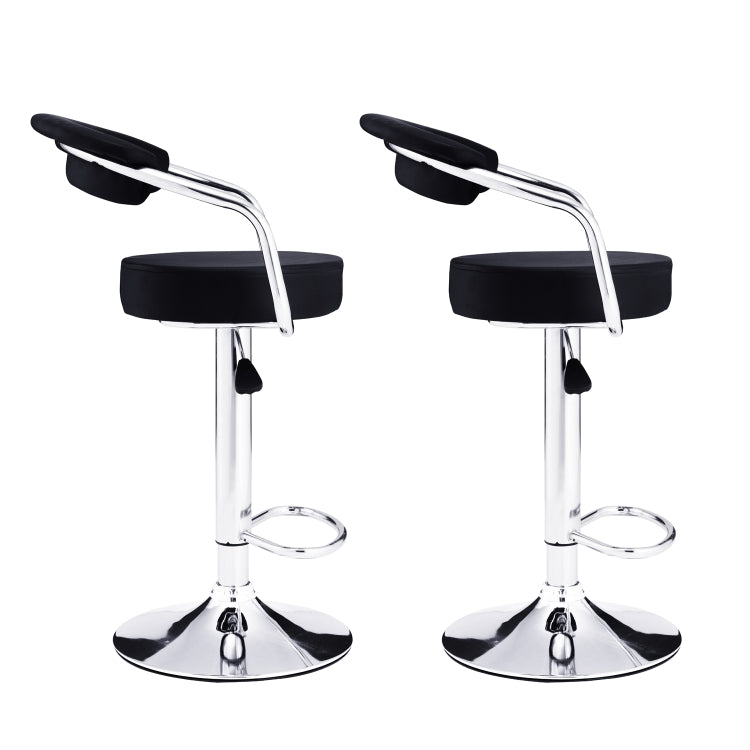 [EU Warehouse] 2 PCS 360 Degrees Rotating Adjustable Round Bar Chairs with Armrests(Black)