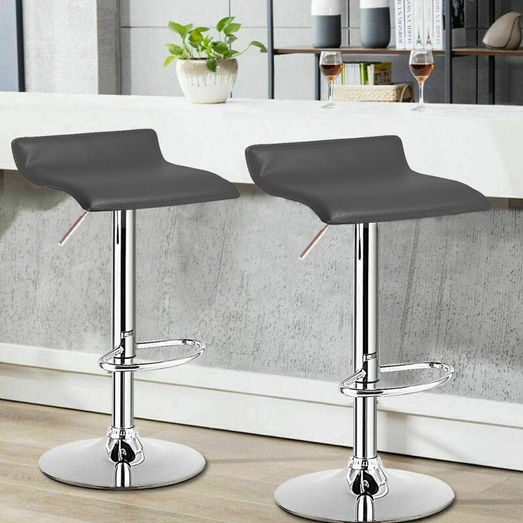[EU Warehouse] Adjustable Height Chrome-plated Anti-slip Bar Stool(Grey)