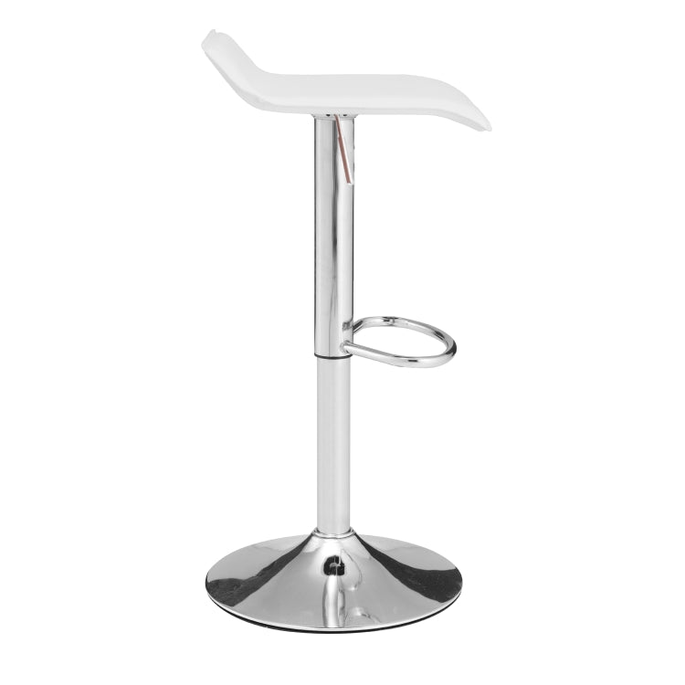 [EU Warehouse] Adjustable Height Chrome-plated Anti-slip Bar Stool(White)