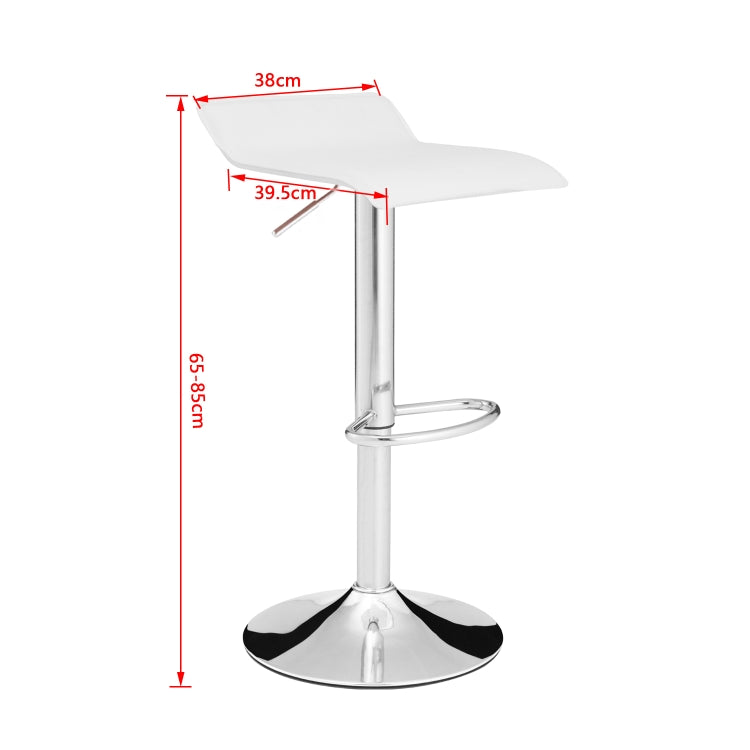 [EU Warehouse] Adjustable Height Chrome-plated Anti-slip Bar Stool(White)