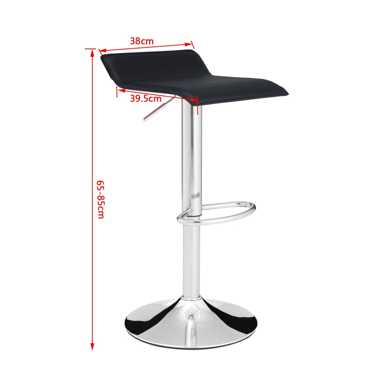 [EU Warehouse] Adjustable Height Chrome-plated Anti-slip Bar Stool(Black)