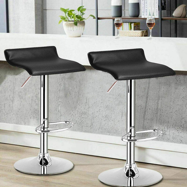[EU Warehouse] Adjustable Height Chrome-plated Anti-slip Bar Stool(Black)