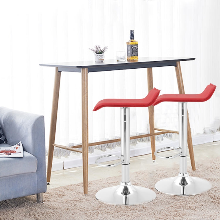 [EU Warehouse] Adjustable Height Chrome-plated Anti-slip Bar Stool(Red)