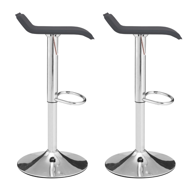 [EU Warehouse] 2 PCS Adjustable Height Chrome-plated Anti-slip Bar Stool(Grey)