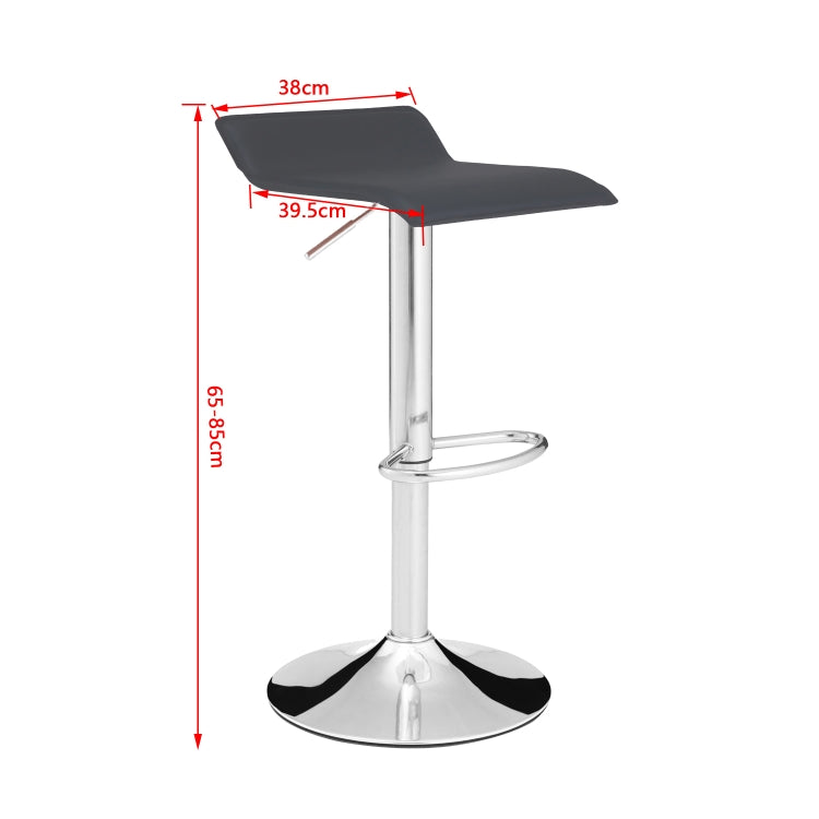[EU Warehouse] 2 PCS Adjustable Height Chrome-plated Anti-slip Bar Stool(Grey)