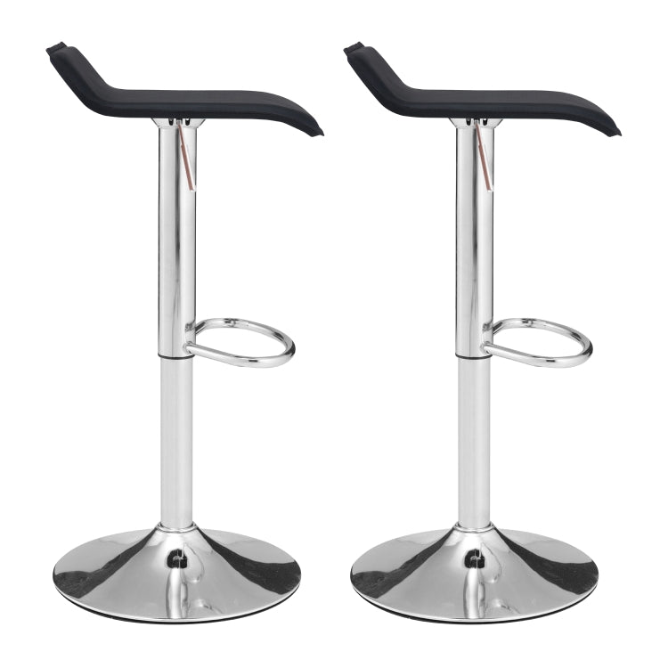 [EU Warehouse] 2 PCS Adjustable Height Chrome-plated Anti-slip Bar Stool(Black)