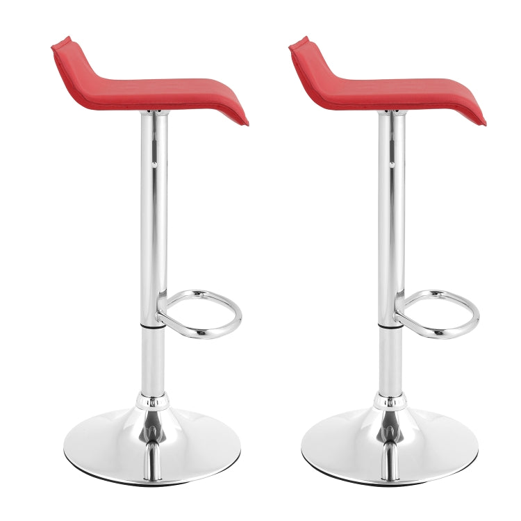 [EU Warehouse] 2 PCS Adjustable Height Chrome-plated Anti-slip Bar Stool(Red)