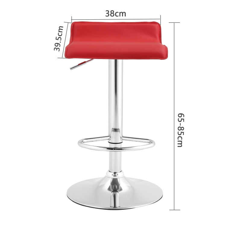 [EU Warehouse] 2 PCS Adjustable Height Chrome-plated Anti-slip Bar Stool(Red)