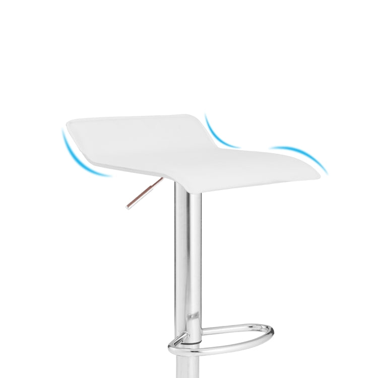 [EU Warehouse] 2 PCS Adjustable Height Chrome-plated Anti-slip Bar Stool(White)