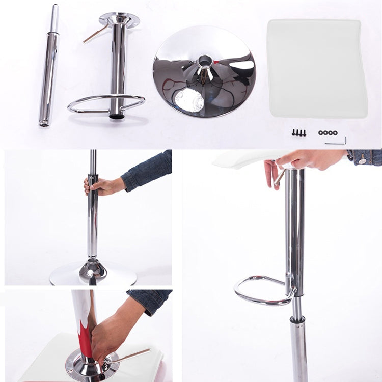 [EU Warehouse] 2 PCS Adjustable Height Chrome-plated Anti-slip Bar Stool(White)