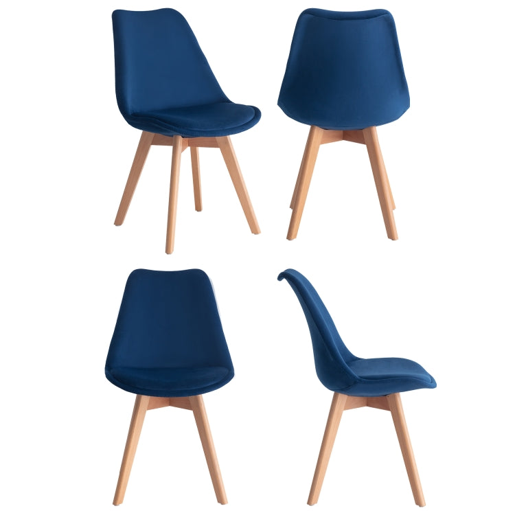 [EU Warehouse] 2 PCS Vintage Velvet Dining Room Tulip Chairs(Blue)