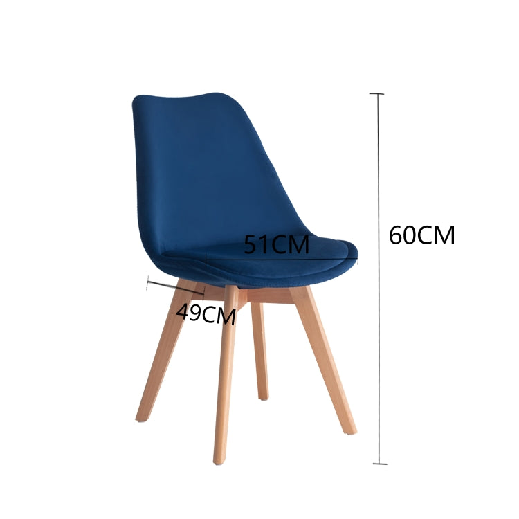 [EU Warehouse] 2 PCS Vintage Velvet Dining Room Tulip Chairs(Blue)