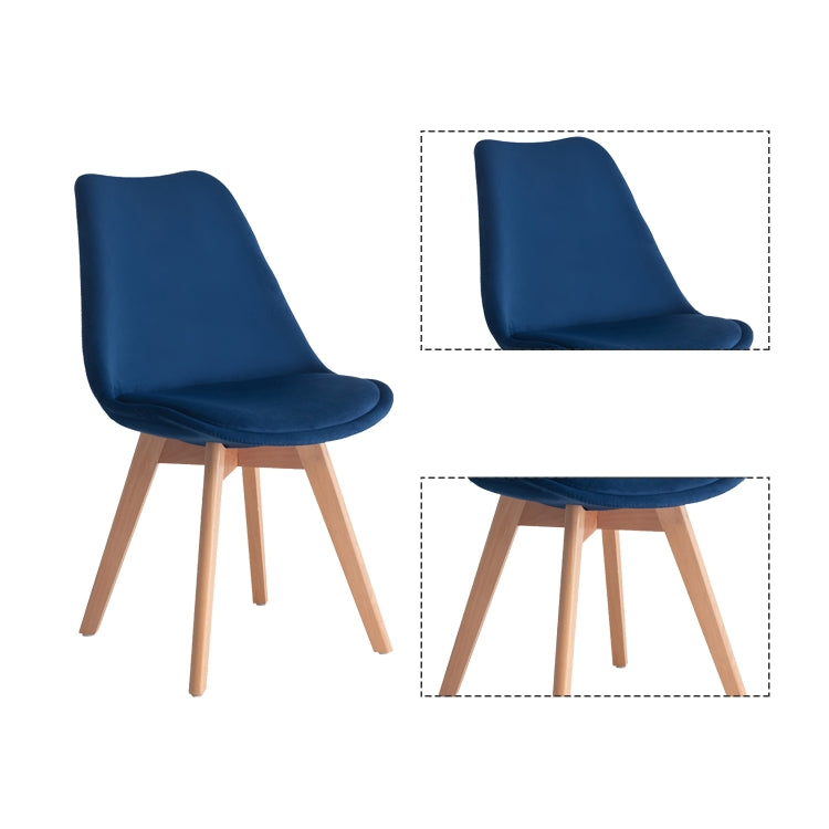 [EU Warehouse] 2 PCS Vintage Velvet Dining Room Tulip Chairs(Blue)