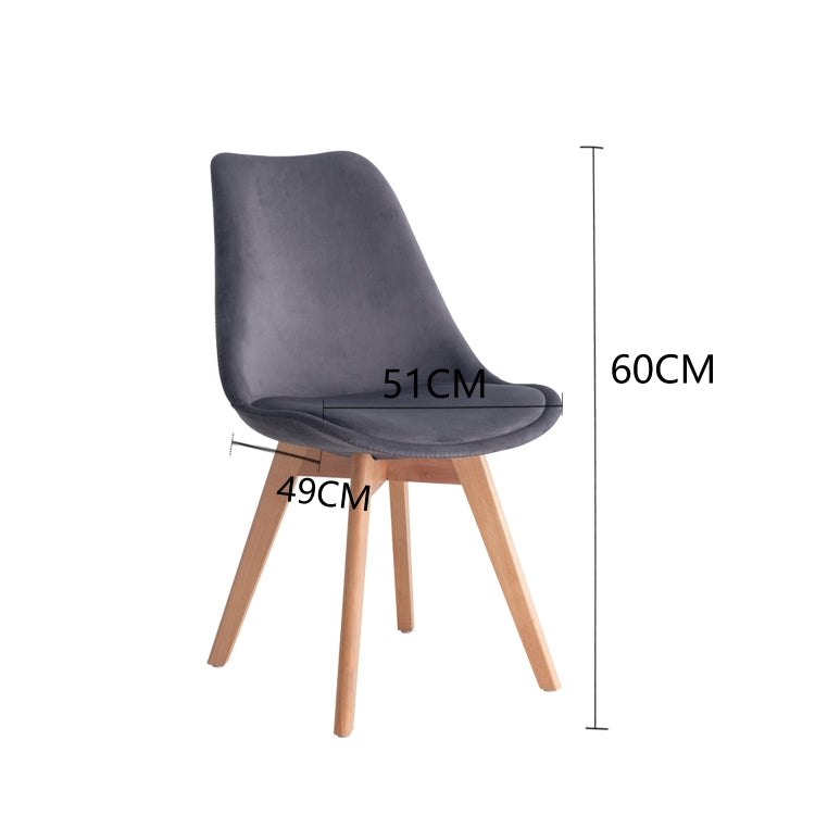 [EU Warehouse] 2 PCS Vintage Velvet Dining Room Tulip Chairs(Dark Gray)