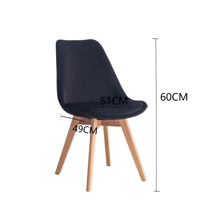 [EU Warehouse] 2 PCS Vintage Velvet Dining Room Tulip Chairs(Black)