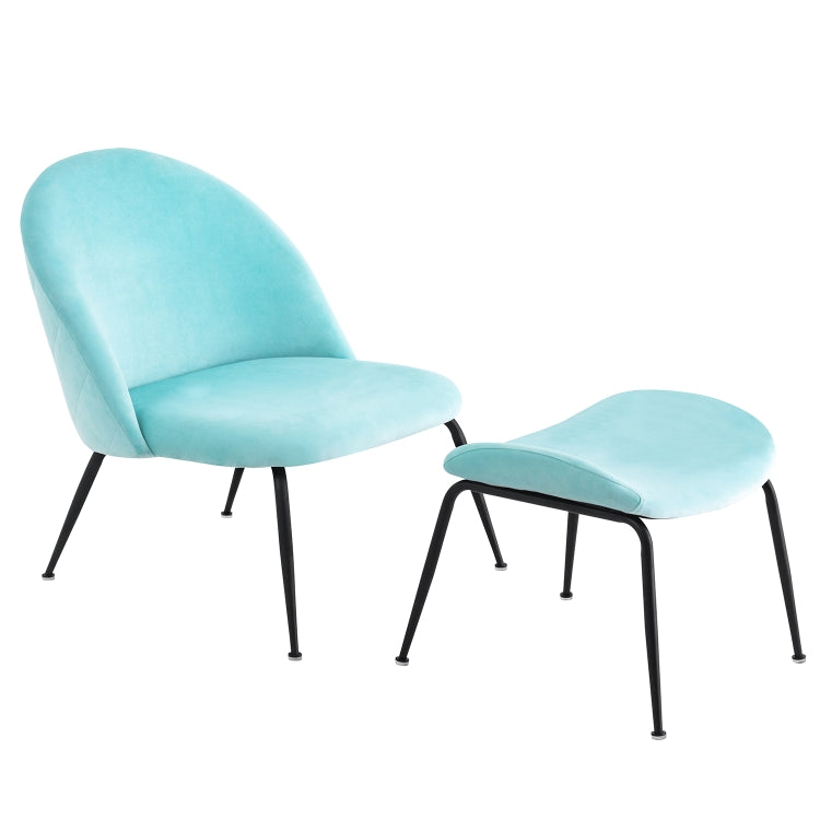 [EU Warehouse] 2 in 1 Suede Surface Modern Comfortable Chaise Longue Chairs(Crystal Green)