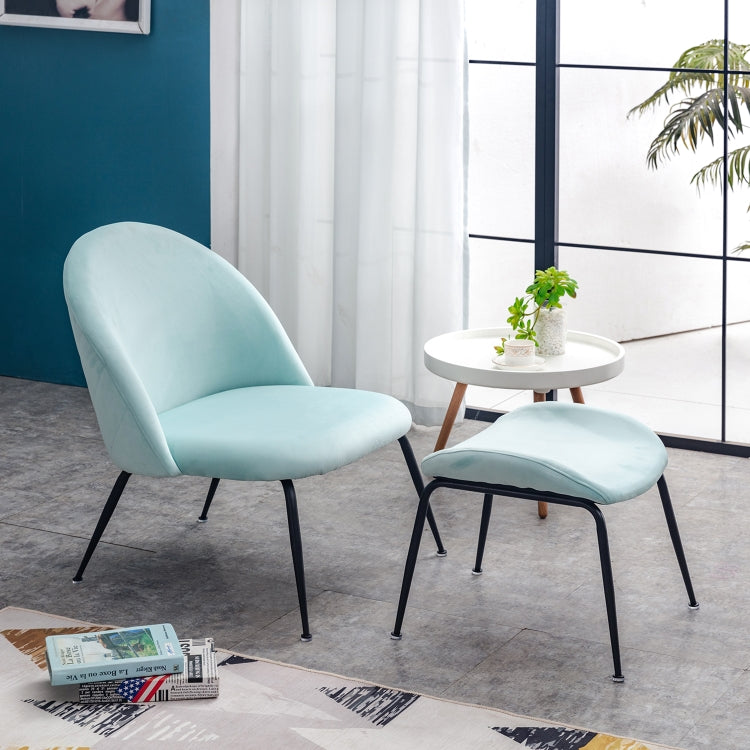 [EU Warehouse] 2 in 1 Suede Surface Modern Comfortable Chaise Longue Chairs(Crystal Green)