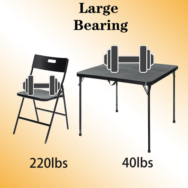 [US Warehouse] 5 in 1 Foldable Square Table + Foldable Chairs Outdoor Plastic Furniture Set