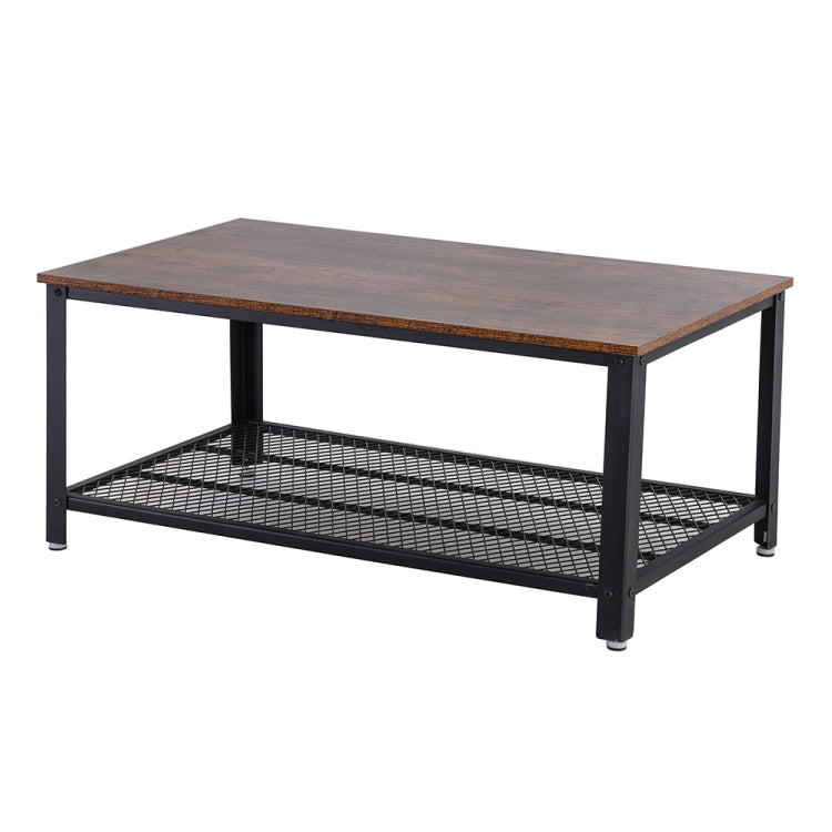 [US Warehouse] Metal Frame Square Wooden Living Room Coffee Table with Grid Storage Shelf, Size: 41.7 x 23.6 x 18.1 inch