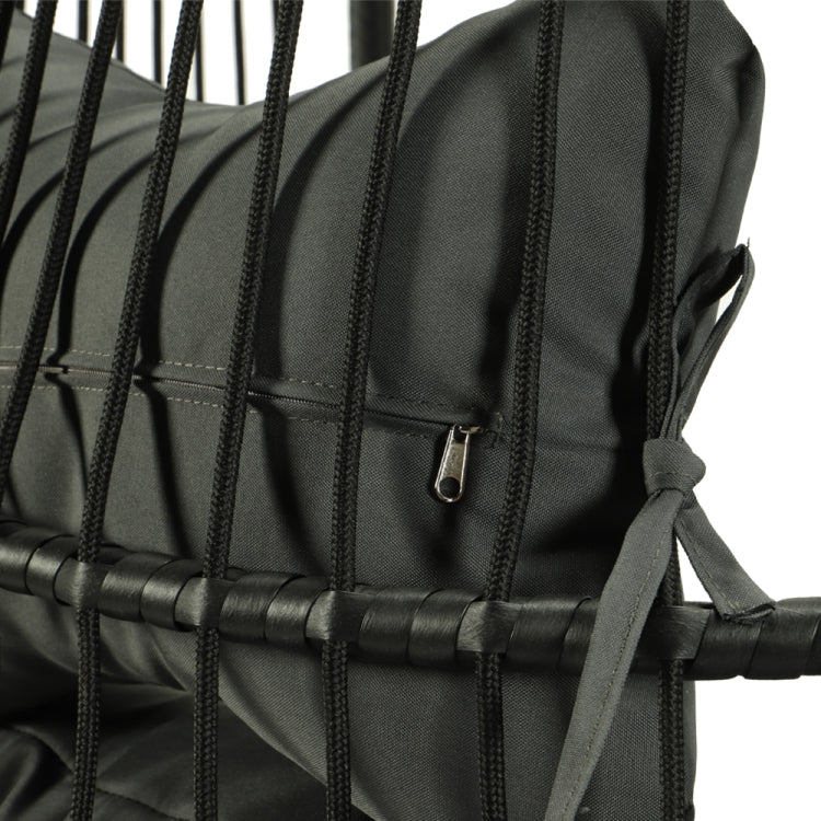 [US Warehouse] Iron Single Seat Hanging Basket Chair with Cushion, Size: 77.17 x 43.31 x 43.31 inch