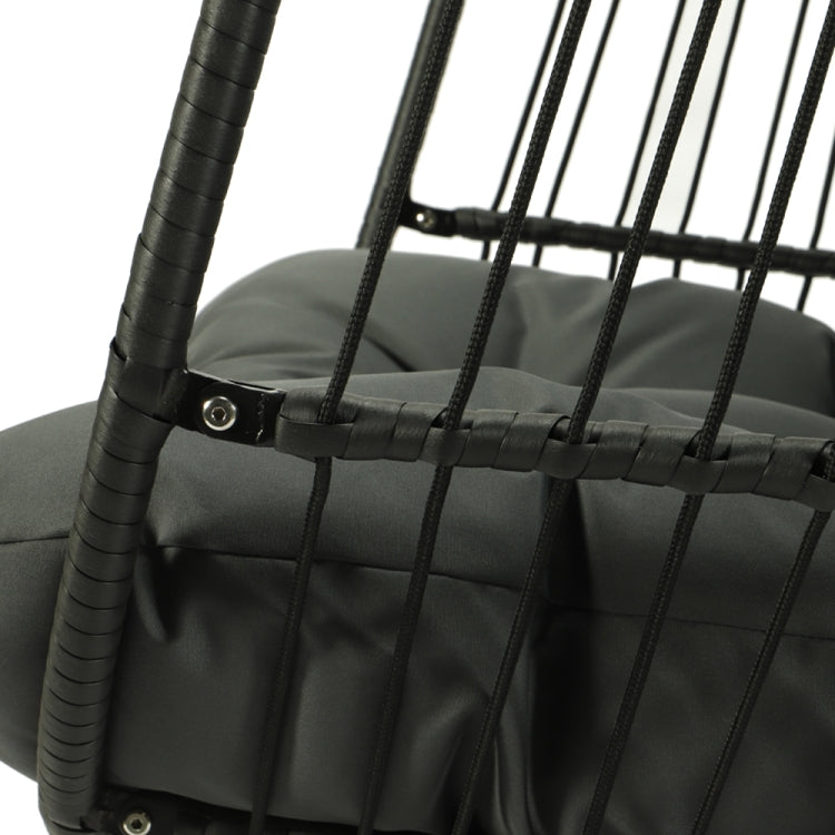 [US Warehouse] Iron Single Seat Hanging Basket Chair with Cushion, Size: 77.17 x 43.31 x 43.31 inch
