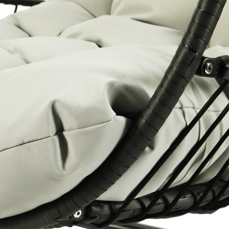 [US Warehouse] Iron Single Seat Hanging Basket Chair with Cushion, Size: 77.17 x 43.31 x 43.31 inch