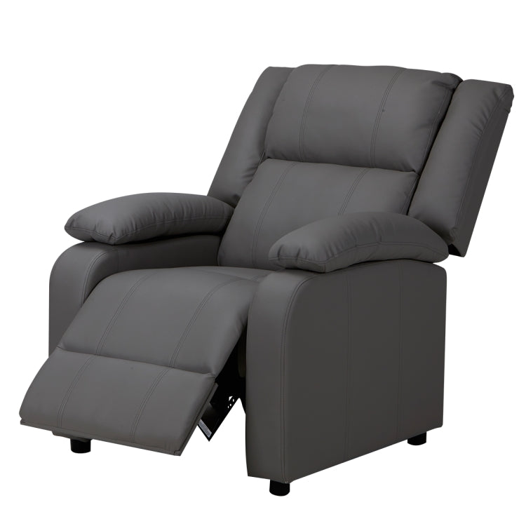 [UK Warehouse] PU Leather Single Sofa Reclining Chairs with Armrests & Retractable Footstool, Size: 101 x 94 x 94cm