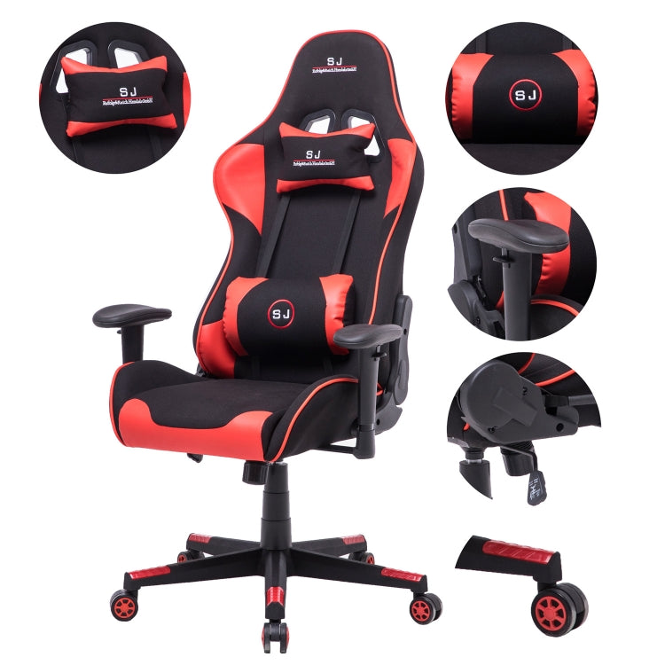 [UK Warehouse] SJ Office Rotatable Lifting Adjustable Chairs Reclining Chairs Game Chairs PU Leather Office Chairs with Armrests, Seat Size: 54 x 50cm, Height: 125-135cm