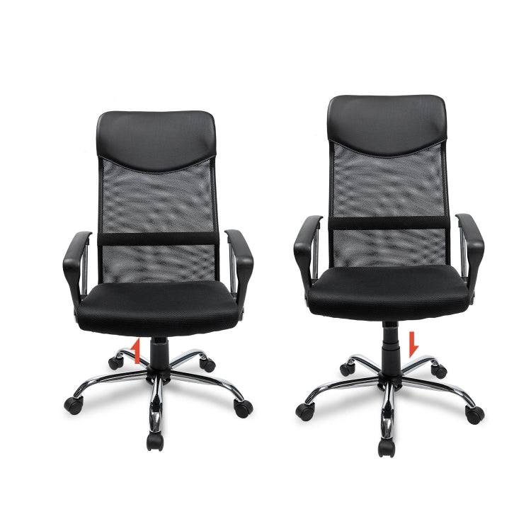 [UK Warehouse] Office Rotatable Lifting Adjustable Chairs Reclining Chairs Mesh Seat Cushion Office Chairs with Armrests, Seat Size: 51 x 49cm, Height: 106-115cm