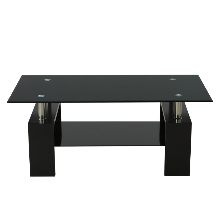 [US Warehouse] Living Room Coffee Table End Table with Storage Shelf, Size: 43.3x23.6x17.7 inch