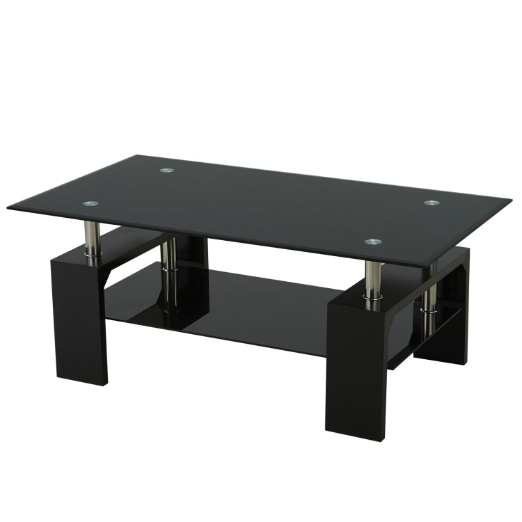 [US Warehouse] Living Room Coffee Table End Table with Storage Shelf, Size: 43.3x23.6x17.7 inch